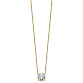 14k 3 1/2 carat Lab Grown Diamond VS+ F+ Round Complete Four Prong 18 inch Solitaire Necklace